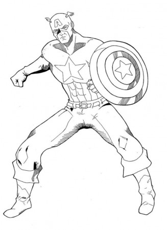 Cool Captain America Coloring Page - Superheroes Coloring Pages on 