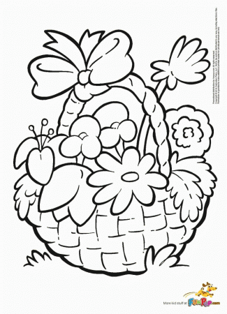 Flower Basket Coloring Page | Free Printable Coloring Pages | Pintere…