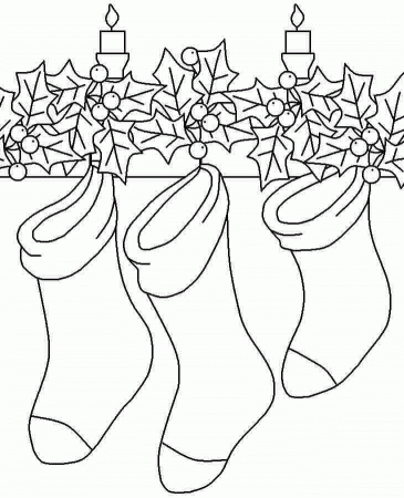 Printable Free Christmas Stocking Colouring Pages For Kids #