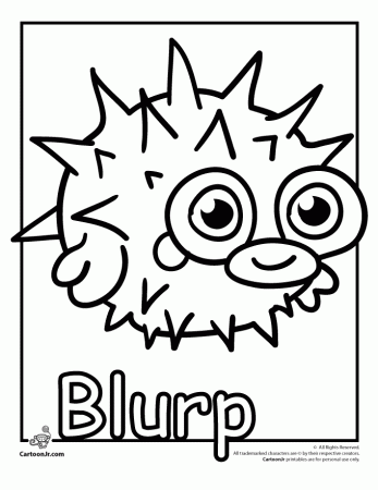 Blurp "Fishies” Moshi Monster Coloring Page | Cartoon Jr.