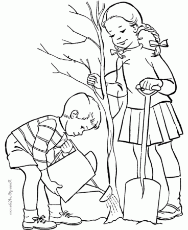 Tree Fall - Fall Coloring Pages : Coloring Pages for Kids 