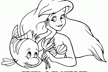 Ariel And Flounder Coloring Pages 640×960 #4504 Disney Coloring 