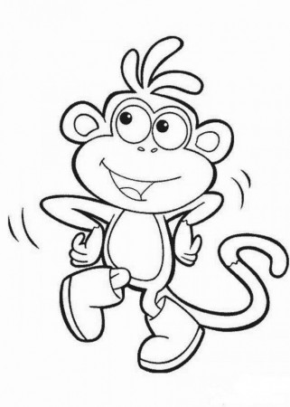 Boots Monkey Coloring Pages | 99coloring.com