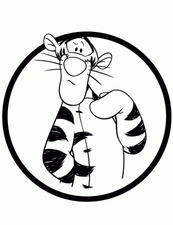 Tigger In Circle Coloring Page | Free Printable Coloring Pages