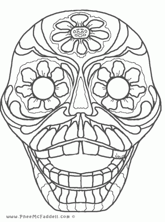 Coloring Page Day Of The Dead | Hwallpapers.