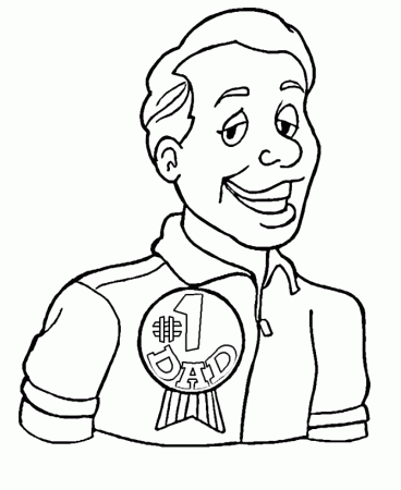 Father's Day Coloring Pages - Fathers Day Present (#1Dad) button 