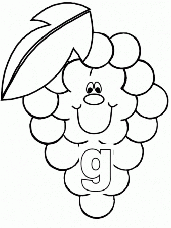 G for Grape coloring pages for kids | Great Coloring Pages