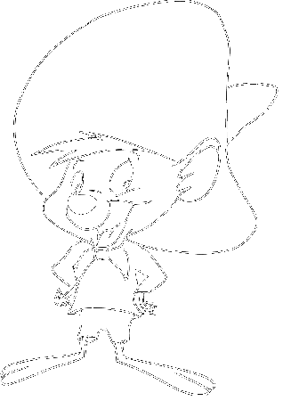 Speedy Gonzales Smile Coloring Pages - Looney Tunes Cartoon 