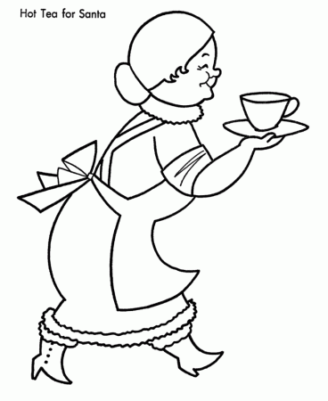Christmas Eve Coloring Pages - Hot Tea for Santa Christmas 