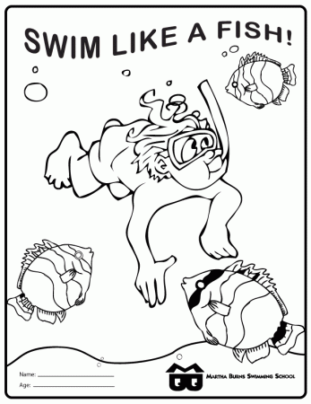 Swimming pictures Colouring Pages