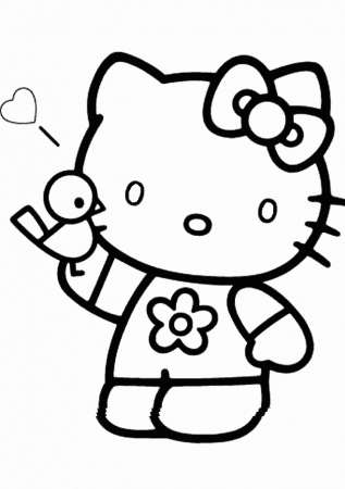 Adorable Hello Kitty Coloring Pages
