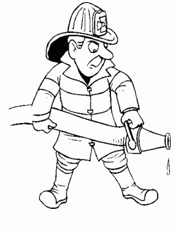 Fireman Coloring Pages : A Great Fireman Coloring Page For Kids 