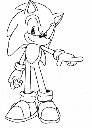 Sonic Is Pointing To The Right Coloring Page - Sonic Coloring 