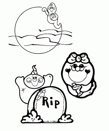 Kids Printable Ghost Coloring Pages for Halloween