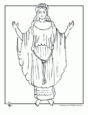 Greek goddess of Pandora Colouring Pages