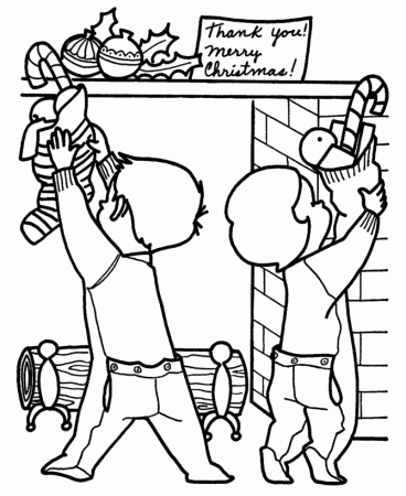 Christmas Morning Coloring Pages - Christmas Stocking Coloring 