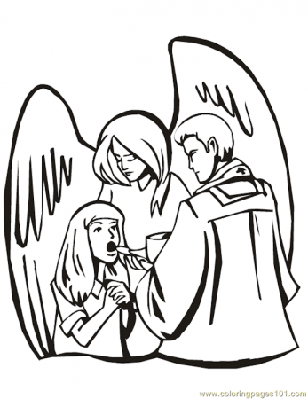 Coloring Pages 001 Angels 4 (Other > Religions) - free printable 