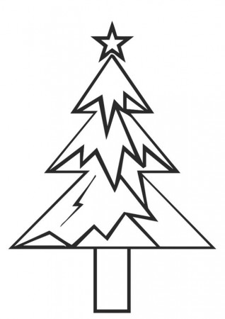 Coloring page christmas tree with christmas star - img 20402.
