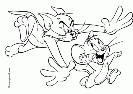 Tom and Jerry - Tom chasing Jerry coloring page