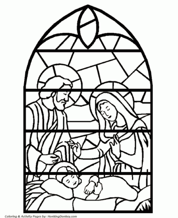 Bible Coloring Pages - Stained Glass Nativity Coloring Pages ...