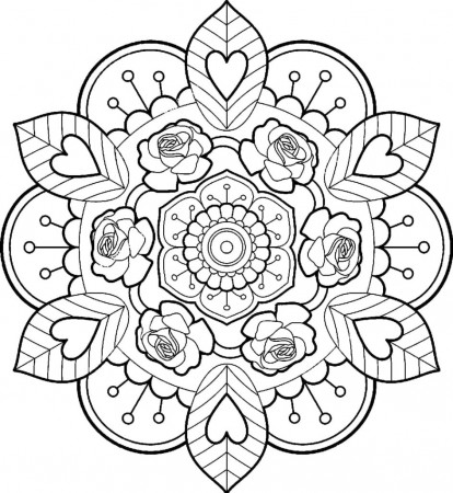Flowers Mandala Coloring Pages - Coloring Pages for Adults