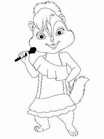 Brittany The Chipettes Hold a Mic Coloring Page - Download & Print ...
