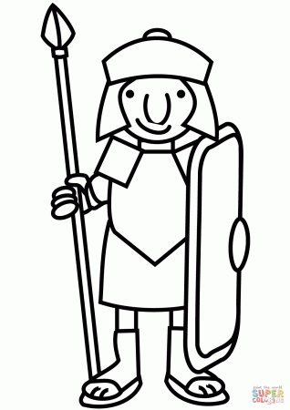 Cartoon Roman Soldier coloring page | Free Printable Coloring Pages