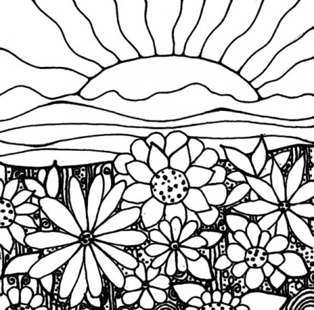 Watching Sunrise In My Garden Coloring Pages : Color Luna