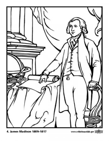 Coloring Page 04 James Madison - free printable coloring pages