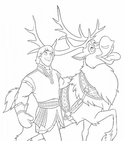 Coloring page Frozen 2 : Kristoff and Sven 17