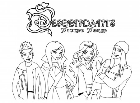 Coloring pages Descendants. Disney characters Print for free