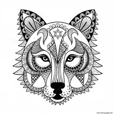 Wolf For Adult Anti Stress Coloring Pages Printable