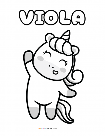 Viola unicorn coloring page