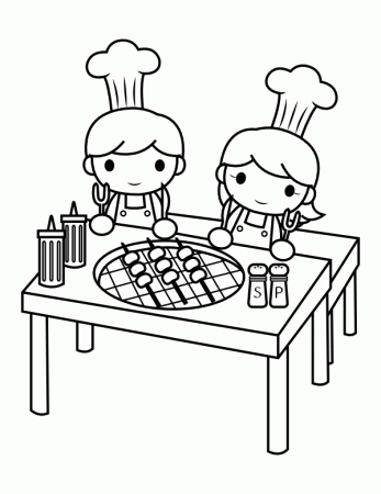 Printable Tabletop Grill Coloring Page