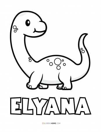 Elyana dinosaur coloring page