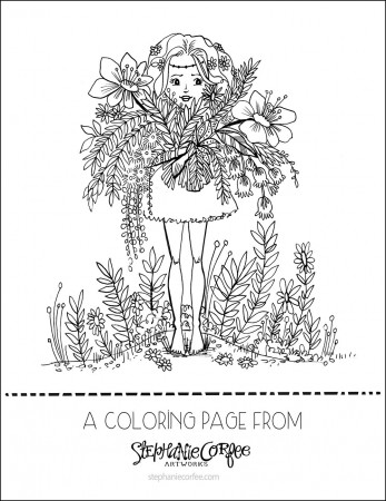 Free printable girly flower bohemian coloring page by Stephanie Corfee | Coloring  pages, Coloring pages to print, Fall coloring pages