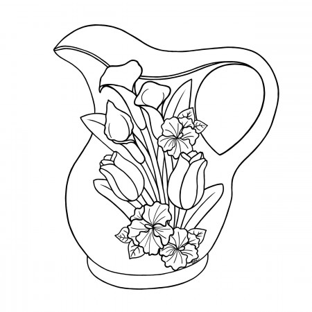 Jug Colouring Page (Page 1) - Line.17QQ.com