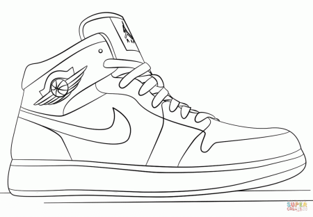 Nike Jordan Sneakers coloring page | Free Printable Coloring Pages
