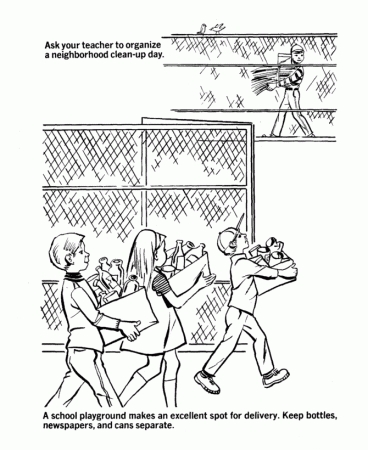 Earth Day Coloring Pages - Neighborhood Cleanup Ecology Coloring ...