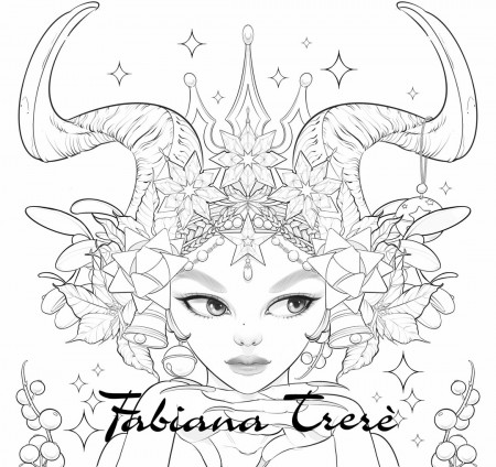 Krampus Princess Fantasy Christmas Coloring Page - Etsy