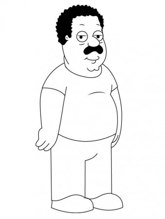 Cleveland Brown Family Guy Coloring Page - Free Printable Coloring Pages  for Kids