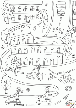 Colosseum coloring page | Free Printable Coloring Pages