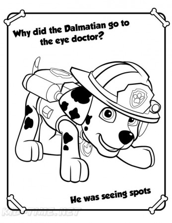 Marshall Paw Patrol Coloring Book Page