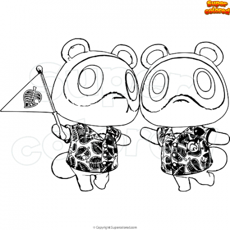 Coloring page Animal Crossing Timmy_and_Tommy - Supercolored.com