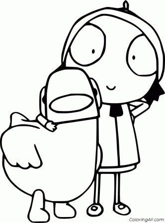 Sarah and Duck Coloring Pages - ColoringAll