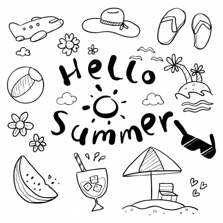 Premium Vector | Hello summer hand drawn