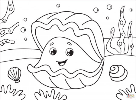 Oyster coloring page | Free Printable Coloring Pages