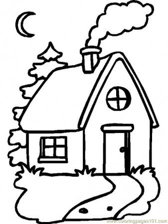 Simple single home Coloring Page for Kids - Free Houses Printable Coloring  Pages Online for Kids - ColoringPages101.com | Coloring Pages for Kids