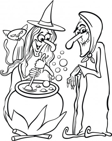 Witch coloring pages | Printable coloring pages - Wonder Day