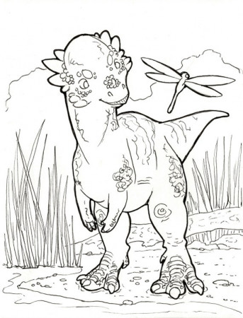 Dinosaur Coloring Page Pachycephalosaurus Printable - Etsy